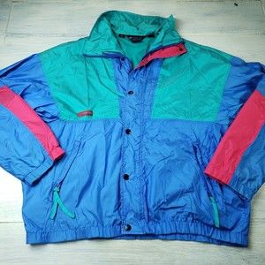 Vintage COLUMBIA Jacket Winter Trainer Neon Retro Windbreaker Mens Size Medium